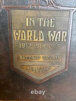 Antique World War I Buffalo County Nebraska Remembrance Book Hardcover 1919