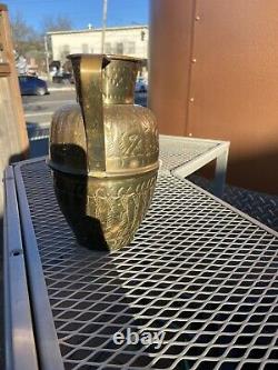 Antique World War I Trench Art Brass German Shell Casing Vase Amphora France