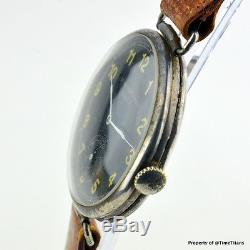 Audemars Freres Early Unusual Oversized 45mm Trench Watch Ww1 Swan Neck Movement