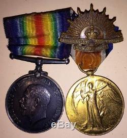Australian WW1 Medal Pair / Badge James Parker 19th & 35th AIF DOW