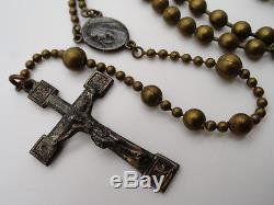 Authentic Antique Soldier's Military Issued WW1 Brass Pull Chain Rosary
