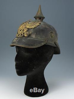 Authentic Imperial Germany Pickelhaube Leather Helmet WWI German World War I