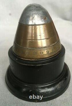 Authentic WW1 Trench Art Relic Ornamental Mounted Wooden Base Paperweight