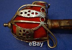 Authentic WW1 era Scottish infantry officer's basket hilted claymore broad sword