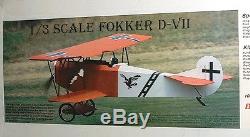 BALSA USA HUGE 1/3 SCALE FOKKER DR7 DR-VII WW1 FIGHTER KIT MIB With MANY EXTRAS