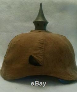 Bavarian Picklehaube removable Spike helmet with Unit Marked Cover, WWI German