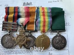 Boer War And WW1 Medal Group To Northumberland Fus, Later Commissioned In RNR