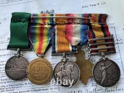 Boer War And WW1 Medal Group To Northumberland Fus, Later Commissioned In RNR