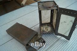 Boer War / Ww1 Folding Trench Candle Lantern Officers With Mica'glass