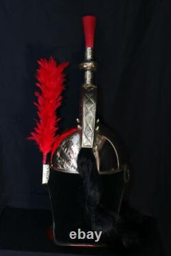 Brass French Cuirassier Officer's Helmet Napoleon Style Helmet w Stand