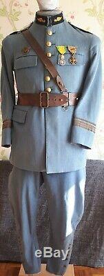 Brilliant Rare WW1 French Air Force Pilot Veterans Tunic Uniform Medal Badge Set