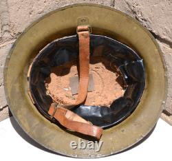 British Army Wwi Steel Combat Helmet In Excellent All Original Conditions Size 7