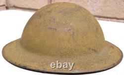 British Army Wwi Steel Combat Helmet In Excellent All Original Conditions Size 7