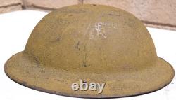 British Army Wwi Steel Combat Helmet In Excellent All Original Conditions Size 7