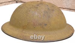 British Army Wwi Steel Combat Helmet In Excellent All Original Conditions Size 7