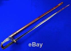 British English Pre WW1 Engraved Numbered Officer's Sword with Scabbard