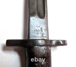 British Sanderson WW1 Model 1907 Bayonet Fighting Knife No Scabbard