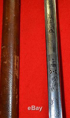 British WW1 (George V) Infantry Officer's Sword Engraved Maker Hawksworth