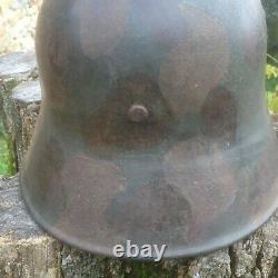 CASQUE ALLEMAND M16 CAMO camouflage peu courent D'ORIGINE helmet helm ww1 German
