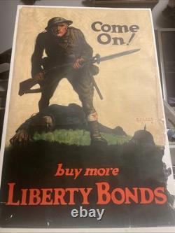 COME ON LIBERTY LOAN World War I Bond Poster (1918 20x30 WW1)