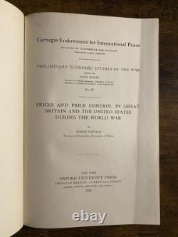 Carnegie Economic Studies of WWI- 1920 US & GB Price Controls During World War