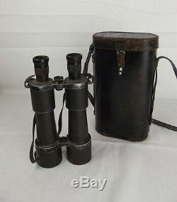 Cased Pair of German WW1 Marine Binoculars Carl Zeiss DF 7X