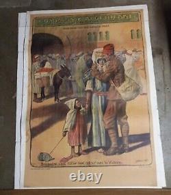 Compagnie Algerienne WW 1 c 1916 Linen Backed Poster
