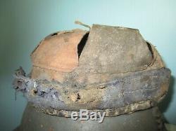 Complete genuine WW1 French M15 Adrian helmet casque stahlhelm casco elmo