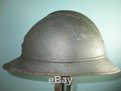 Complete genuine WW1 French M15 Adrian helmet casque stahlhelm casco elmo