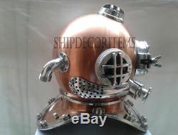 Copper Antique Divers Diving Helmet US Navy Mark V Boston DECORATIVE Marine Gift