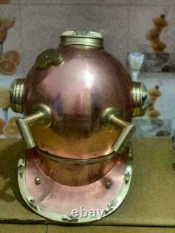 Copper Antique Scuba Diving Helmet US Navy Mark V Deep Sea Maritime Divers Xmas