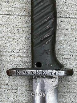 D-Day Vet Bringback-Rare Ersatz German WW1 Bayonet-Matching Regtiment Markings