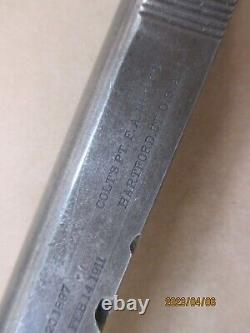 EARLY WWI COLT 1911 SLIDE with Serifs and 1911 Patent Date rear Horse