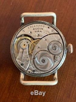 ELGIN WW1 Military Trench-watch, Elgin USA Black Star Enamel Dial, 32mm case
