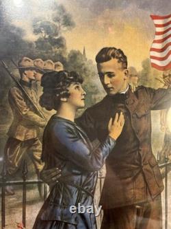 EXCEPTIONAL CONDITION! EG RENESCH'S DUTY CALLS Gorgeous WW1 FRAMED Print! 23