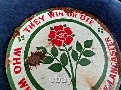 Enamel plaque grave ww1 lancashire division found at Givenchy death plaque relic