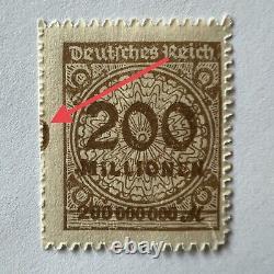 Error 1923 Germany 200m Stamp Inflation Misperf With Plate Number Shown