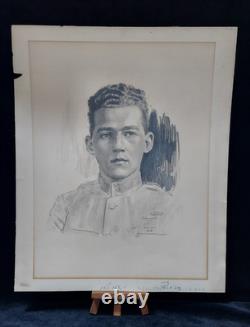 Exquisite WWI Pencil Drawing Of Soldier Artist Signed Ned Steel