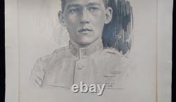 Exquisite WWI Pencil Drawing Of Soldier Artist Signed Ned Steel
