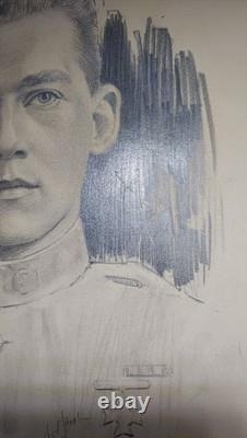 Exquisite WWI Pencil Drawing Of Soldier Artist Signed Ned Steel