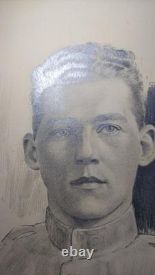 Exquisite WWI Pencil Drawing Of Soldier Artist Signed Ned Steel