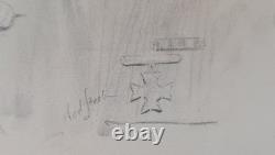 Exquisite WWI Pencil Drawing Of Soldier Artist Signed Ned Steel