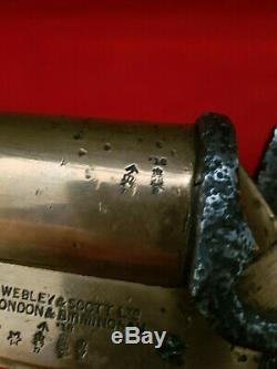 Extremely Rare! WW1 Antique Brass Webley & Scott Flare Gun from 1917