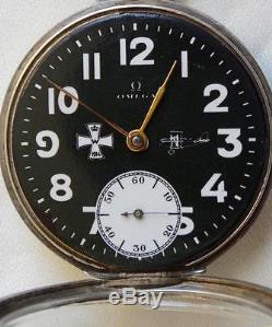 Extremely rare German Luftwaffe WW1 Pilot's Ace award silver&enamel Omega watch