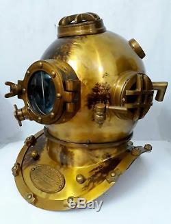 FULLY FUNCTIONAL Divers Helmet Scuba Diving Antique Navy Mark V Boston handmade
