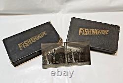 Fisherview Glass Stereoview Photos Slides WWI World War 1 Set of 15 with Boxes WW1