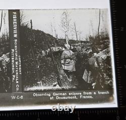 Fisherview Glass Stereoview Photos Slides WWI World War 1 Set of 15 with Boxes WW1