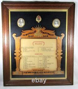 Framed World War One British Military Memorial Piece Scottish Regts Edinburgh