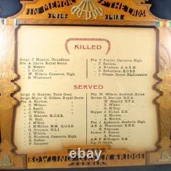 Framed World War One British Military Memorial Piece Scottish Regts Edinburgh