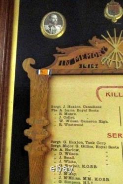 Framed World War One British Military Memorial Piece Scottish Regts Edinburgh